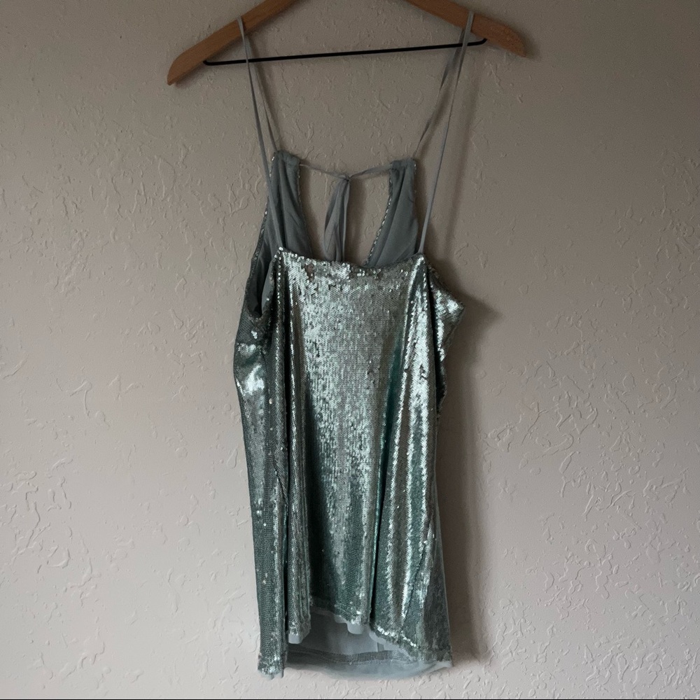 NEW Free People Double Take Sequin Dress Light Blue M - Picture 8 of 12